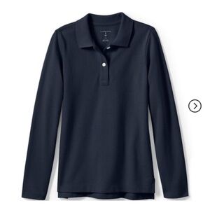 NWT Lands End Uniform Long Sleeve Mesh Polo Size L